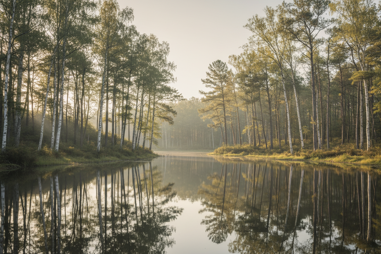Natur mit Bäumen und Wasser